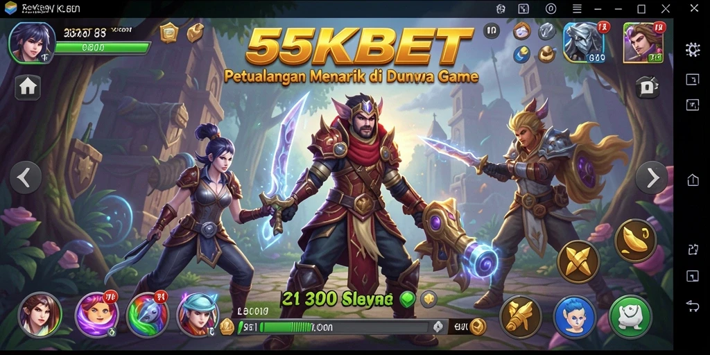 Tangkapan layar menampilkan aksi seru dalam petualangan 55KBET.