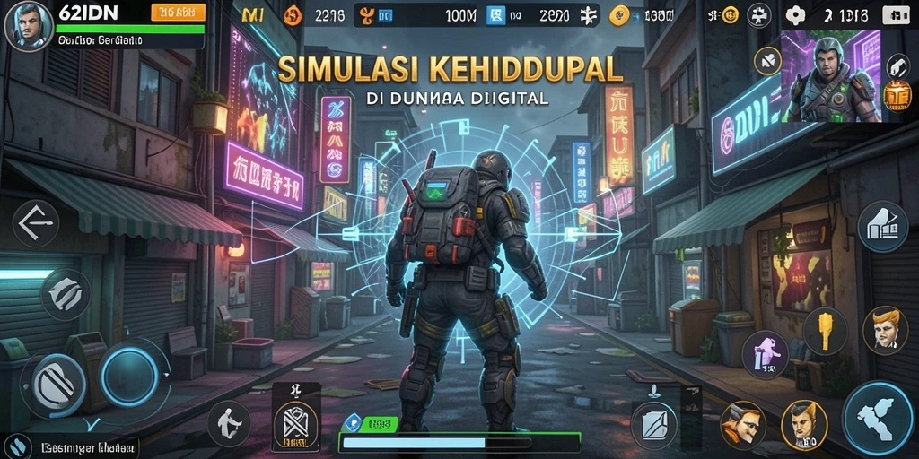 Tampilan gameplay menarik dari 62IDN yang menampilkan berbagai skenario simulasi.