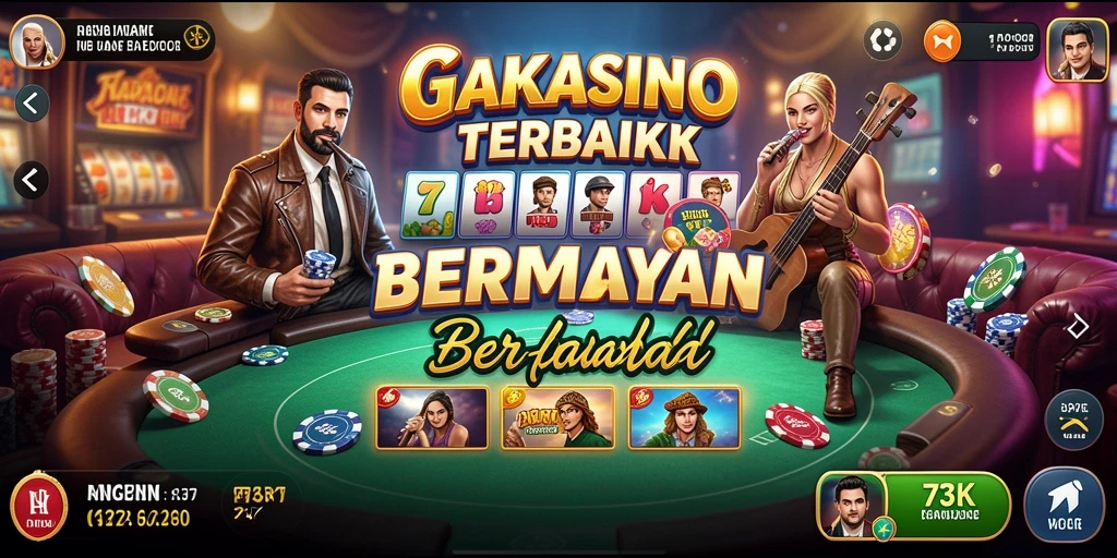 Tampilan permainan Kasino seru di 73K dengan desain grafis yang menawan.