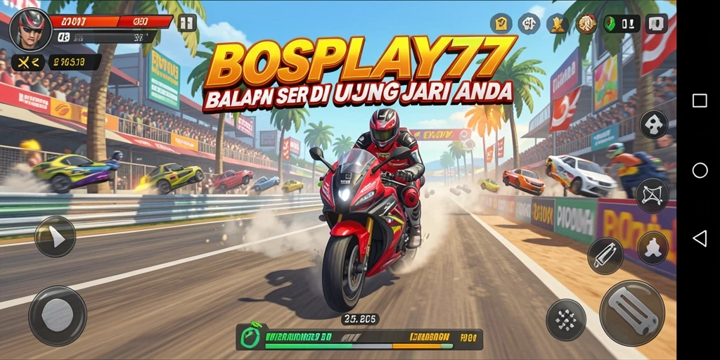 Tampilan gameplay Racing yang mendebarkan dari BOSPLAY77.