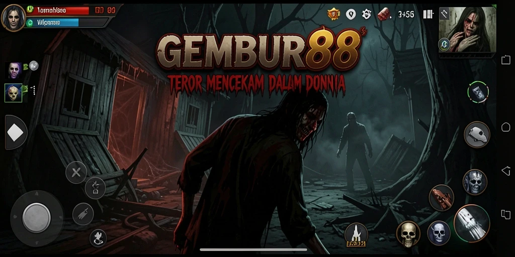 Tangkapan layar menunjukkan gameplay mencekam di GEMBUR88.