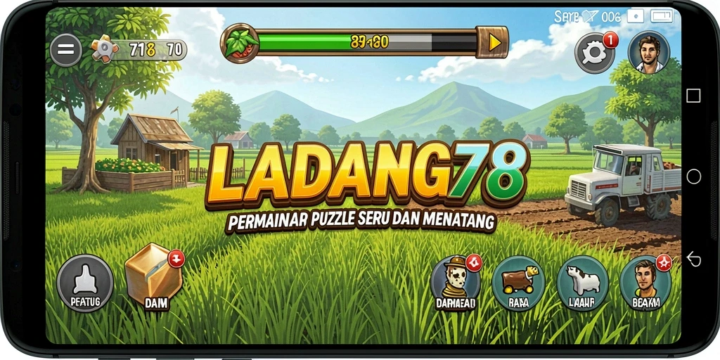 Tangkapan layar gameplay LADANG78 yang menampilkan tantangan puzzle.