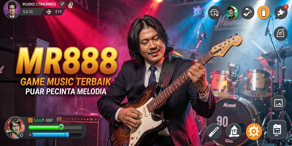 Tampilan gameplay <strong>MR888</strong> yang seru dan interaktif dengan musik.