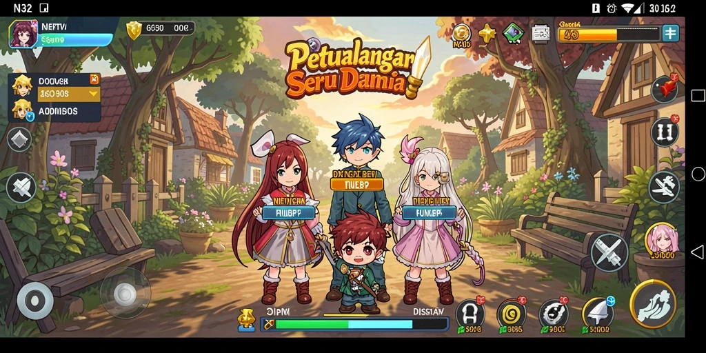 Tampilan gameplay N32 yang memukau dalam petualangan anime.