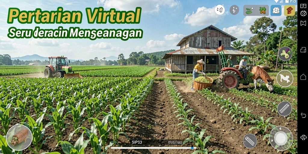 Gameplay SIP33 menampilkan momen seru bertani dengan berbagai tanaman.