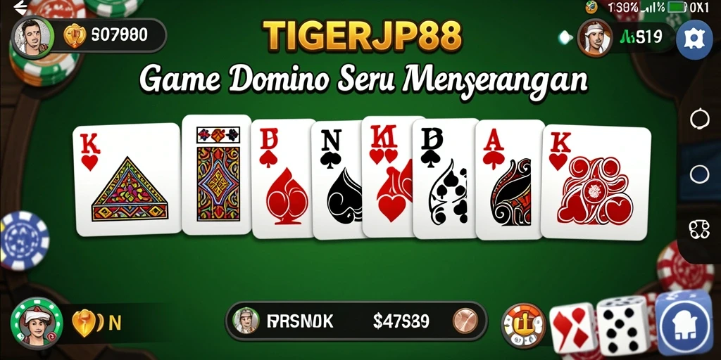 Tampilan gameplay yang seru dari game Domino TIGERJP88.